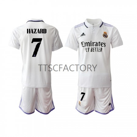 Koszulka Real Madryt Eden Hazard 7 Dziecięcy Domowe Koszulki Piłkarskie 2022-2023 Krótki Rękaw